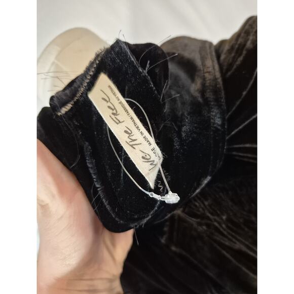 New We The Free Womens Black La Luna Velvet Buttondown Blouse Top Large - Picture 8 of 8